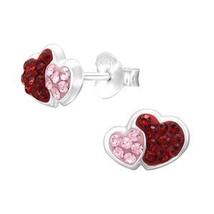 Sterling Silver Double Heart Earrings